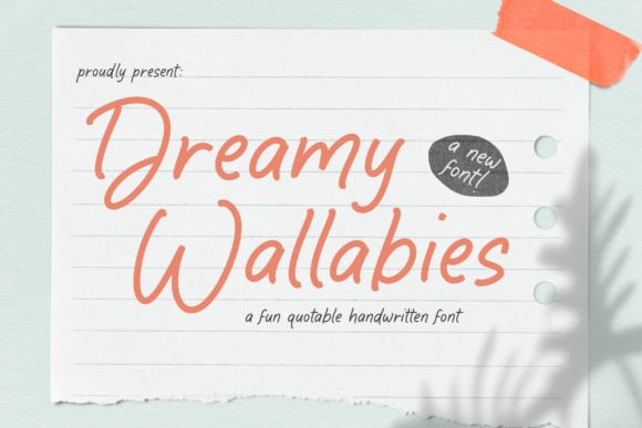 Dreamy Wallabies: A Whimsical Handwritten Font for Playful Branding